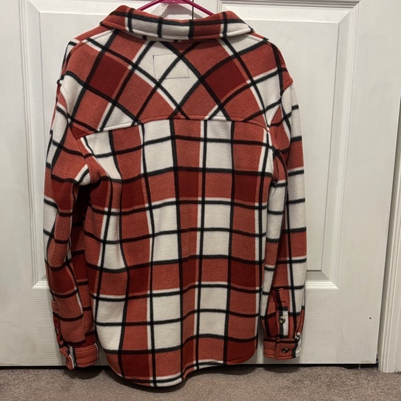 Plaid Button Down Shirt - Red and White - Picture 3 of 3